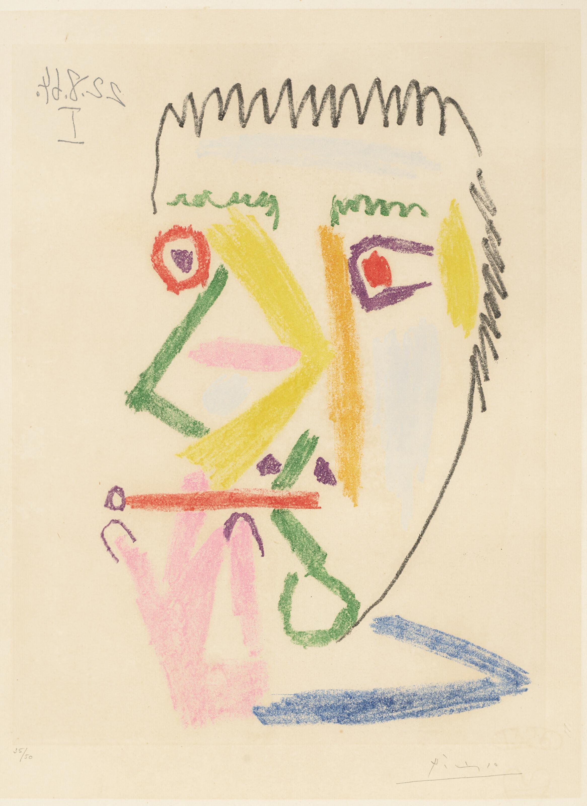 Fumeur à la cigarette rouge by Pablo Picasso Art.Salon