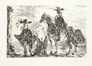 Pablo Picasso - Gentilhomme, Femme honteuse et Reître, from: Sèries 347 (B. 1699; Ba. 1715)