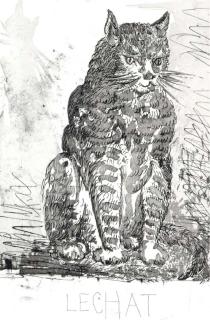 Pablo Picasso - Georges Louis Leclerc, Compte de Buffon, Le Chat from Histoire Naturelle (Textes de Buffon), Paris, Martin Fabiani, 1942 (Bloch 333, Baer 580, Cramer books 37)