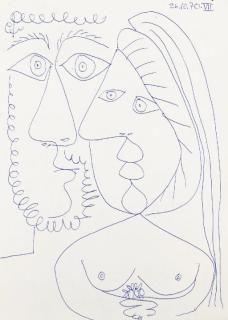 Pablo Picasso - Homme et femme au bouquet