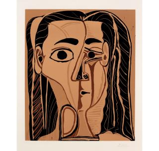 Pablo Picasso - Jacqueline au Bandeau de Face (Grand Tête de Femme)