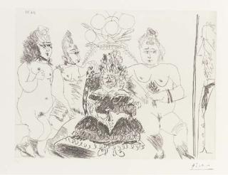 Pablo Picasso - La Maison Tellier. La Fête De La Patronne. Degas Derrière Une Vitre,  From Series 156 (B. 2006; Ba. 2016Ba)