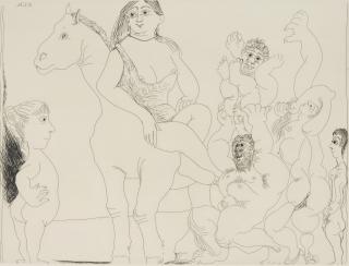 Pablo Picasso - Le cirque de la vie observe, par une petite fille, number 14 from La Serie 156