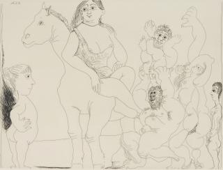 Pablo Picasso - Le cirque de la vie observe, par une petite fille, number 14 from La Serie 156