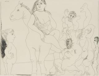 Pablo Picasso - Le cirque de la vie observe, par une petite fille, number 14 from La Serie 156