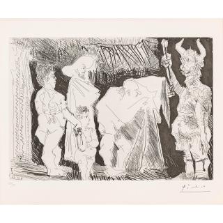 Pablo Picasso - Le Cocu Posant pour une photographie devant des spectateurs