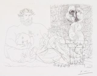 Pablo Picasso - Le repos du sculpteur et la sculpture surréaliste (B. 169; Ba. 322)