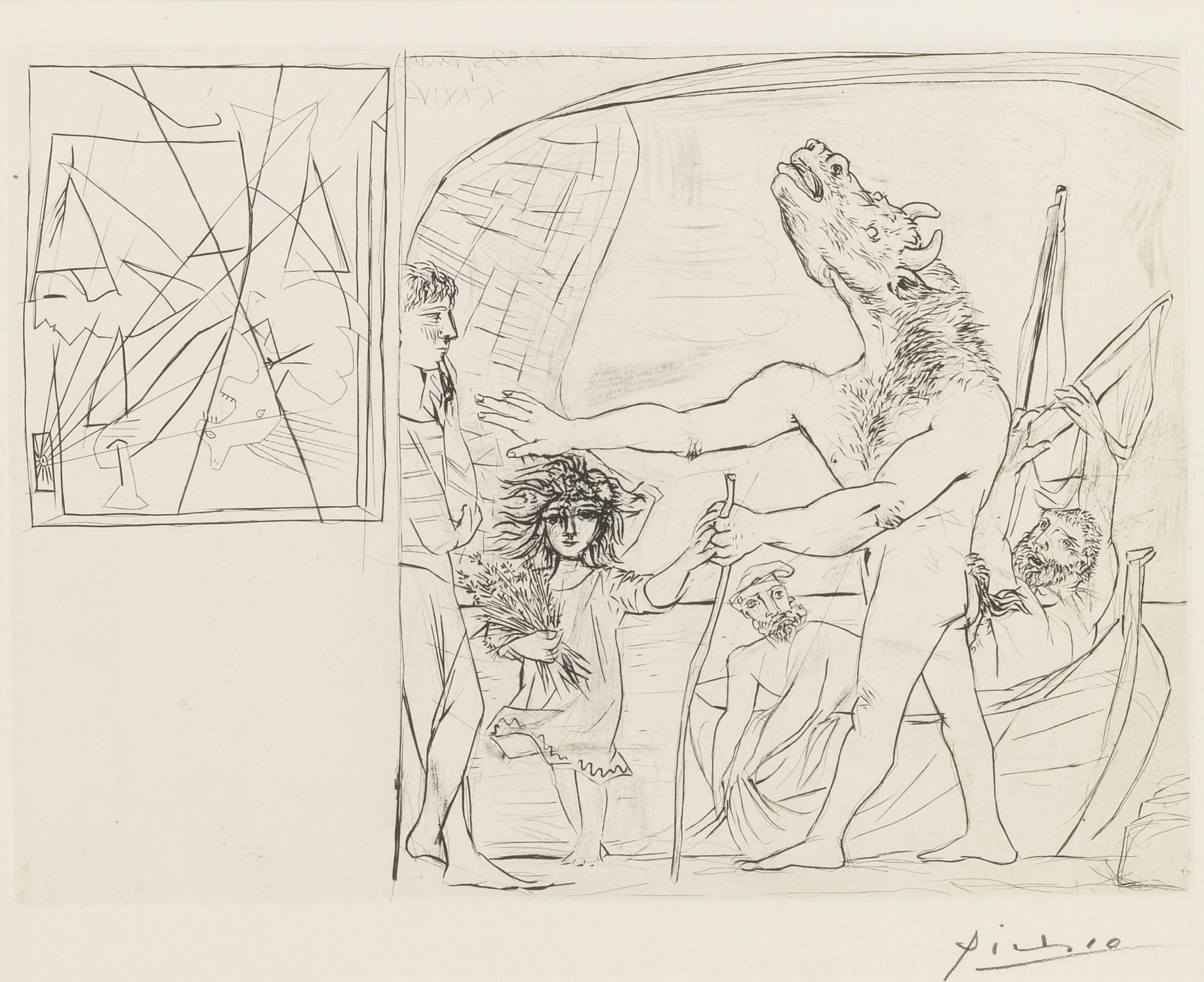 Pablo Picasso - Minotaure Aveugle Guidé Par Une Fillette, I (B. 222; Ba. 435)
