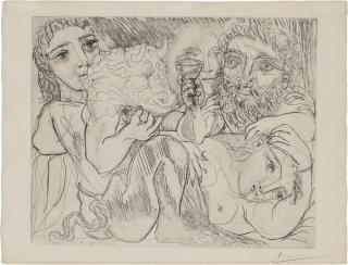 Pablo Picasso - Minotaure, Buveur et Femmes (Bloch 200; Baer 368)