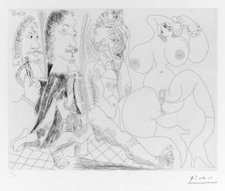 Pablo Picasso - Mousquetaire, Abbé en Priére, Vieillard a la Chouette Et Odalisque: Méduse, Vierge ou Simple Femme? (B. 1900, Ba. 1906)