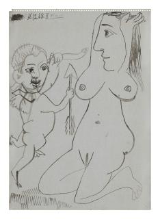 Pablo Picasso - Nu Agenouillé Et Amour