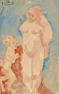Pablo Picasso - Nu debout et faune