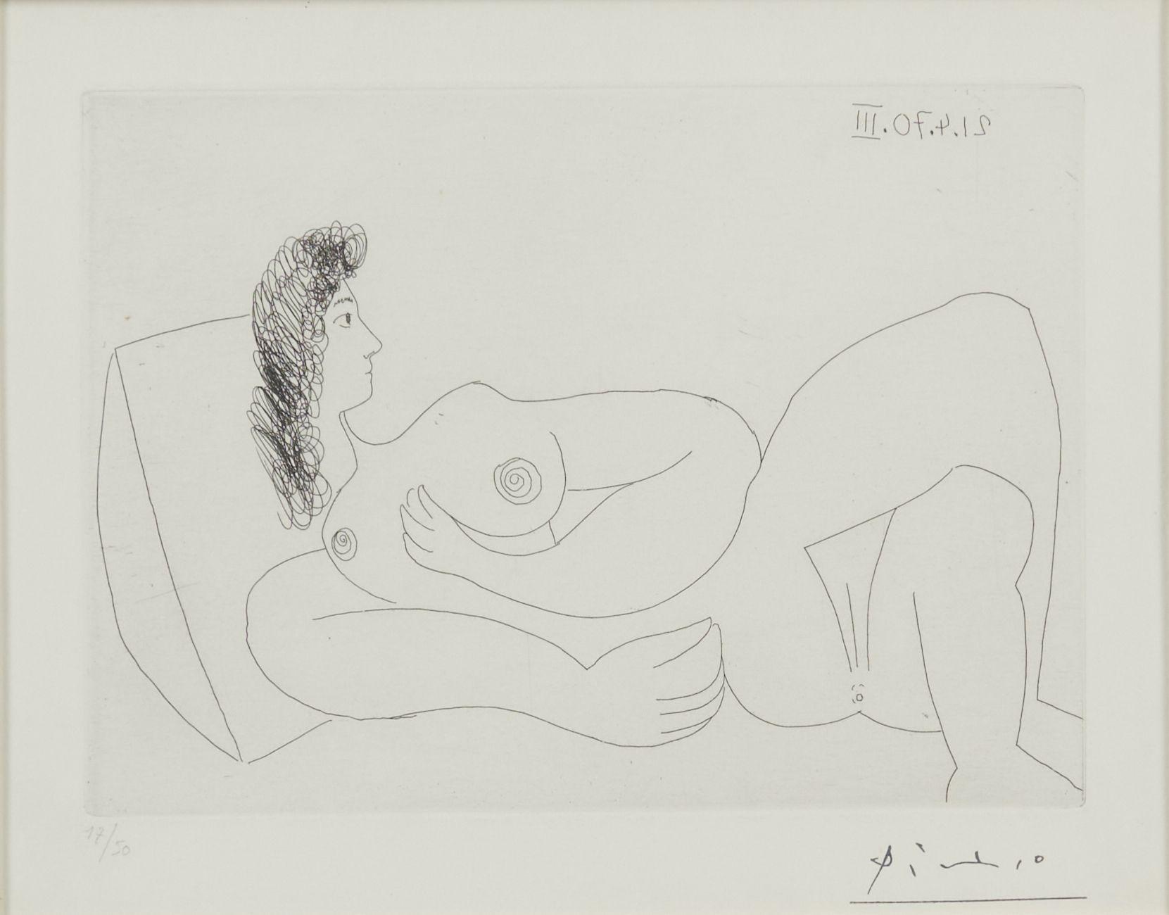 Pablo Picasso - Odalisque au coussin, plate 40 from Series 156