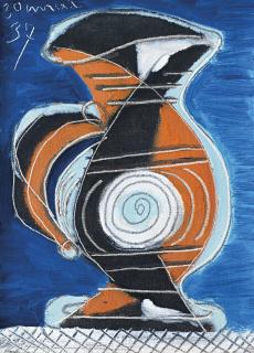 Pablo Picasso - Pichet Orange Et Bleu