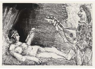 Pablo Picasso - Plate 10, from Le Cocu Magnifique (B. 1253; Ba. 1440; see C. books 140)