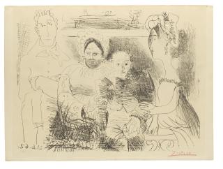 Pablo Picasso - Portrait de famille, homme aux bras croisé