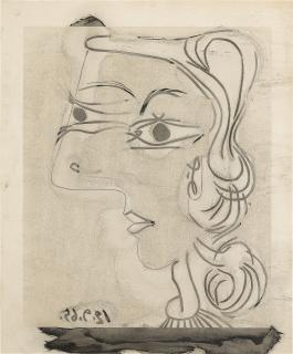 Pablo Picasso - Portrait De Femme De Profil (Ba. 1361)