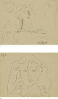 Pablo Picasso - Quatre Visages (I) & Visage De Face (Ii): A Pair