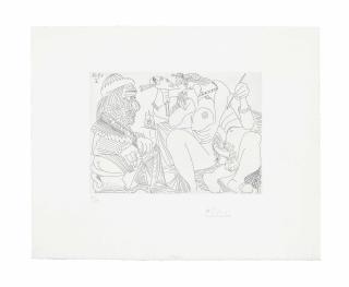 Pablo Picasso - Raphaël et la Fornarina XVI: Le Pape est Toujours sur son Pot, Songeur, from: Séries 347