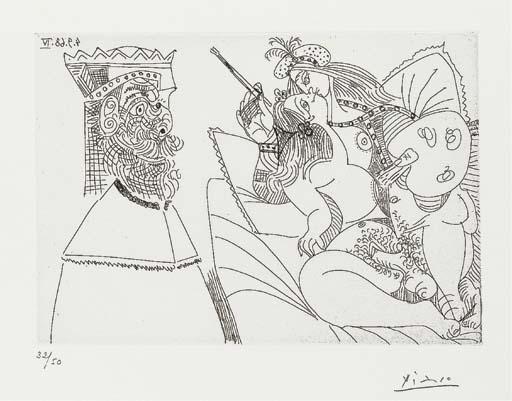 Pablo Picasso - Raphaël Et la Fornarina Xviii, From Séries 347 (B. 1793; Ba. 1810 Bb1)