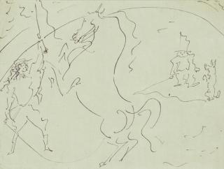 Pablo Picasso - Scène De Cirque : Le Cheval Dressé Et Le Chien Savant