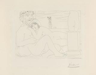 Pablo Picasso - Sculpteur au repos avec son modèle, anémones et petit torse.