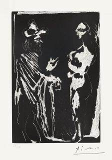 Pablo Picasso - Sur le seuil. Homme discutant avec un Fille, from Series 156 (Bloch 1952; Baer 1961)