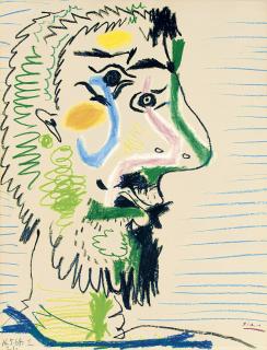 Pablo Picasso - Tête d\'homme barbu