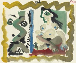 Pablo Picasso - Tête d\'homme et nu assis