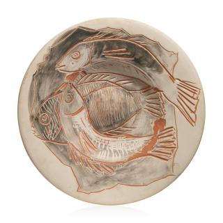 Pablo Picasso - Trois poissons sur fond gris (A.R. 396)