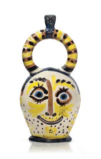 Pablo Picasso - Vase aztèque au visage et hibou