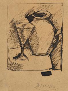 Pablo Picasso - Verre, pot et livre
