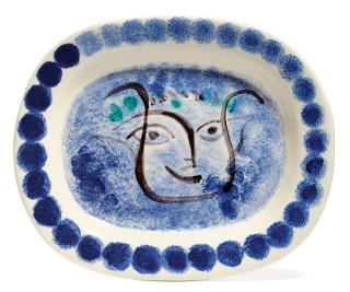 Pablo Picasso - Visage noir putoisé. 1948.