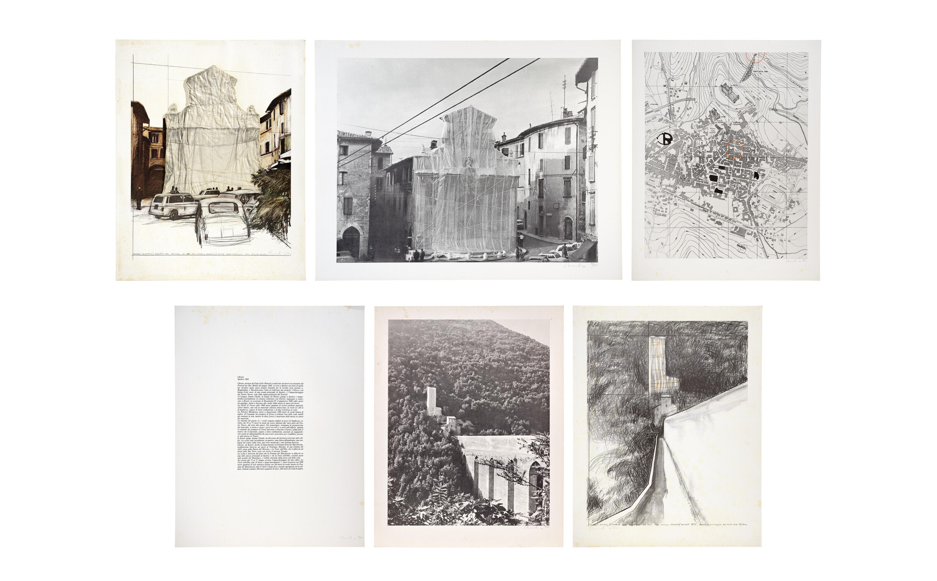 Packed Fountain and Packed Tower, Spoleto, 1968