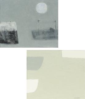 Padraig Macmiadhachain, R.W.A. - Ghost Harbour, Cornwall; and Pale Morning in the Harbour, St. Ives