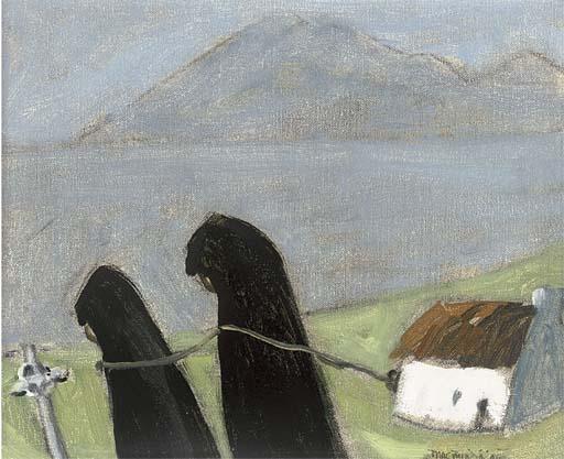 Padraig Macmiadhachain, R.W.A. - Monks Pulling An Old Cottage, Co. Mayo