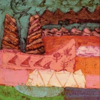 Padraig Macmiadhachain, R.W.S. - Red Sand with Tent, Jordan