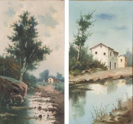 Paire de paysages de campagne