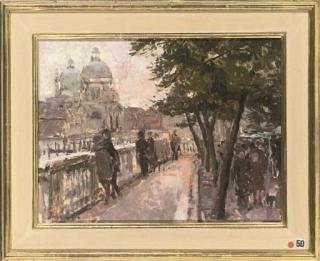 Pamela Kay, R.C.A., R.W.S., R.B.A., N.E.A.C. - Santa Maria della Salute from the Molo, Venice