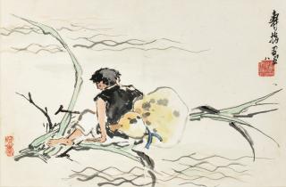 Pan Tianshou - Crossing River on Reed