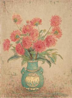 Pan Yuliang - Chrysanthemums In A Green Vase