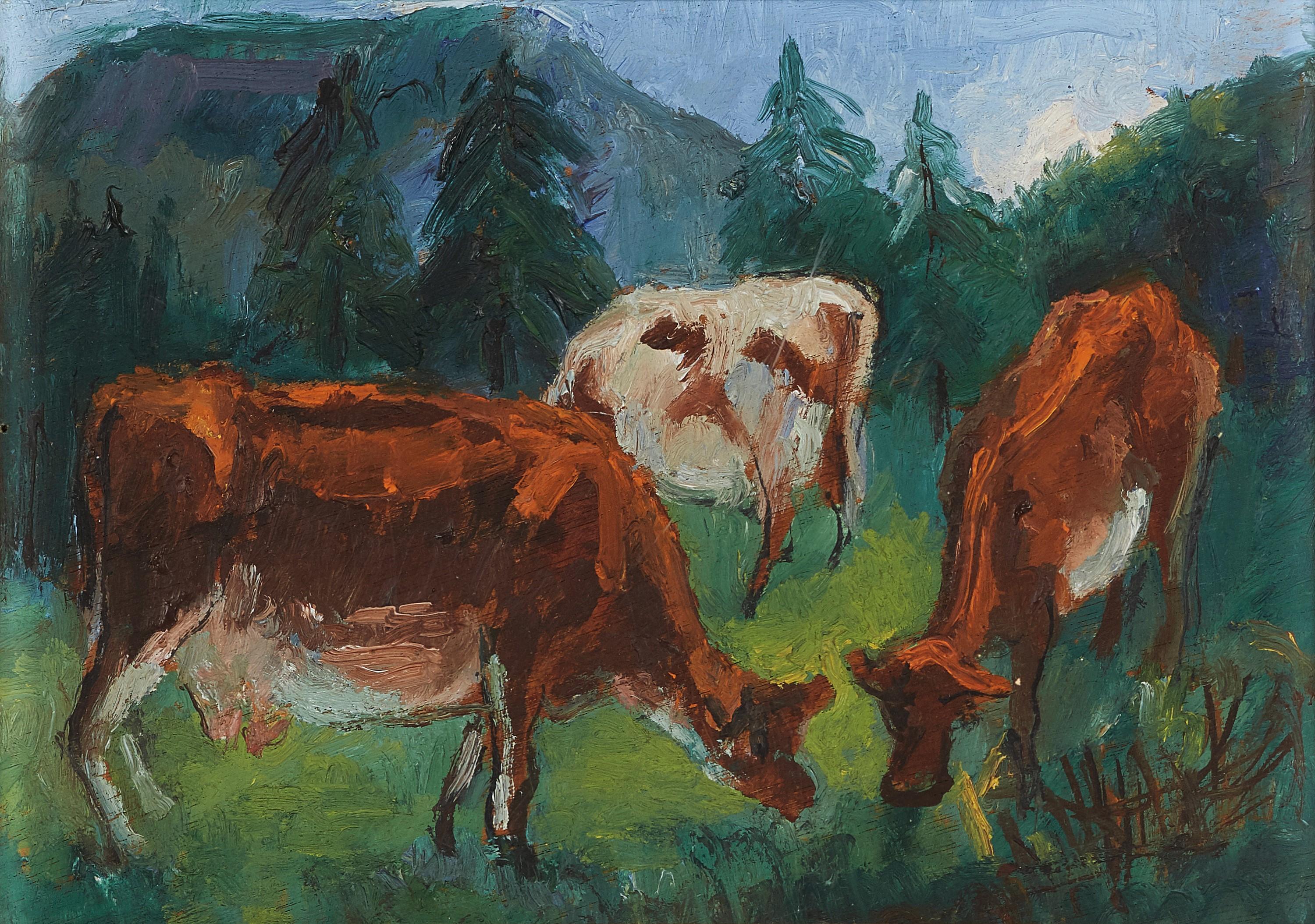 Pan Yuliang - Cows(Painted Approximately In Early 1940S)