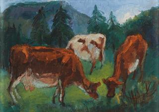 Pan Yuliang - Cows(Painted Approximately In Early 1940S)