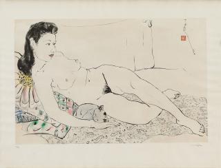 Pan Yuliang - Lady and a cat