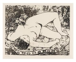 Pan Yuliang - Nu Couche A La Guirlande, Circa 1945