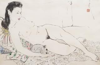 Pan Yuliang - Nude with a Cat