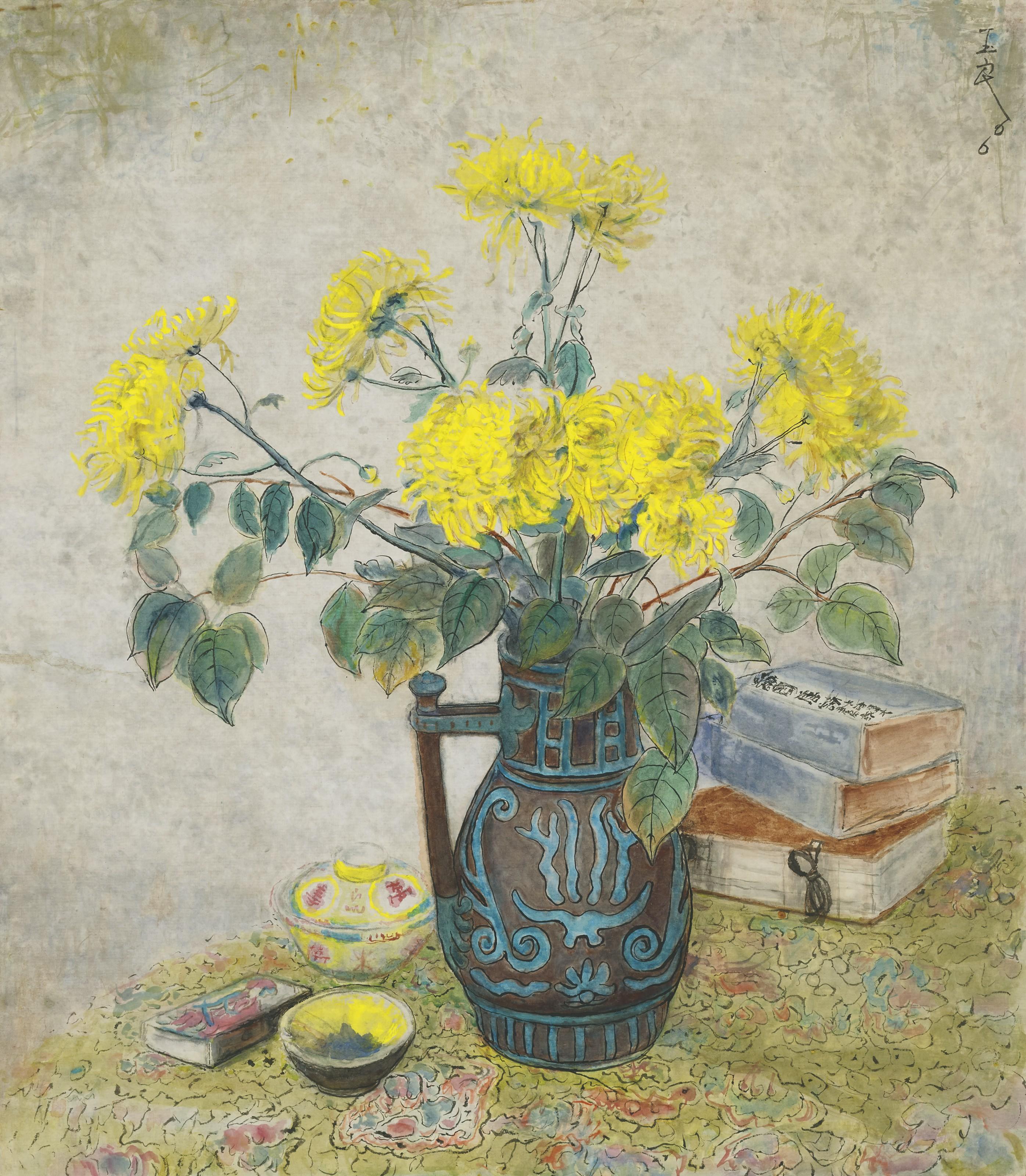 Pan Yuliang - Yellow Flowers in a Vase