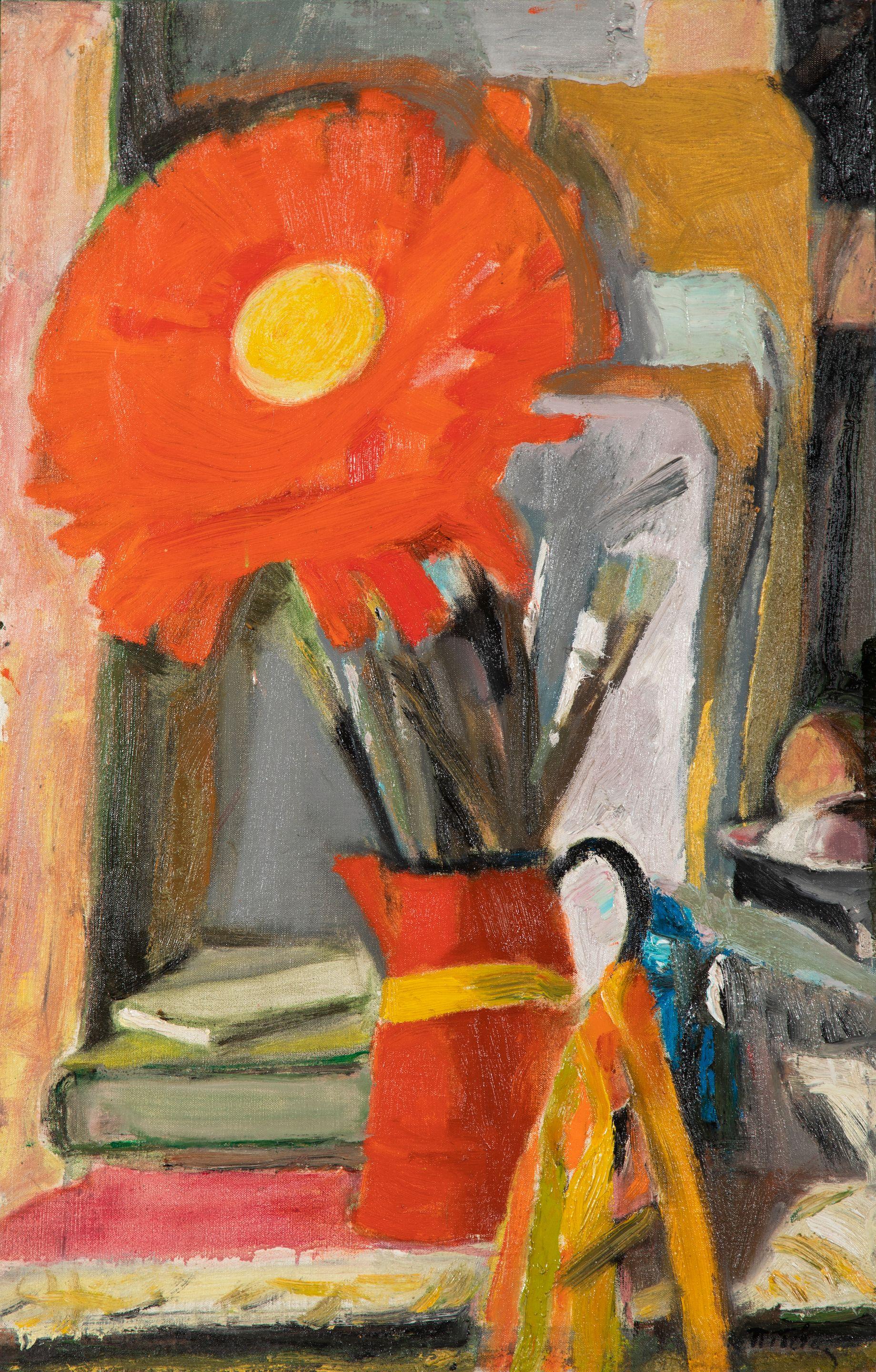 Panagiotis Tetsis - Pichet avec fleur et pinceaux