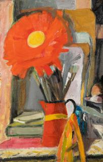 Panagiotis Tetsis - Pichet avec fleur et pinceaux