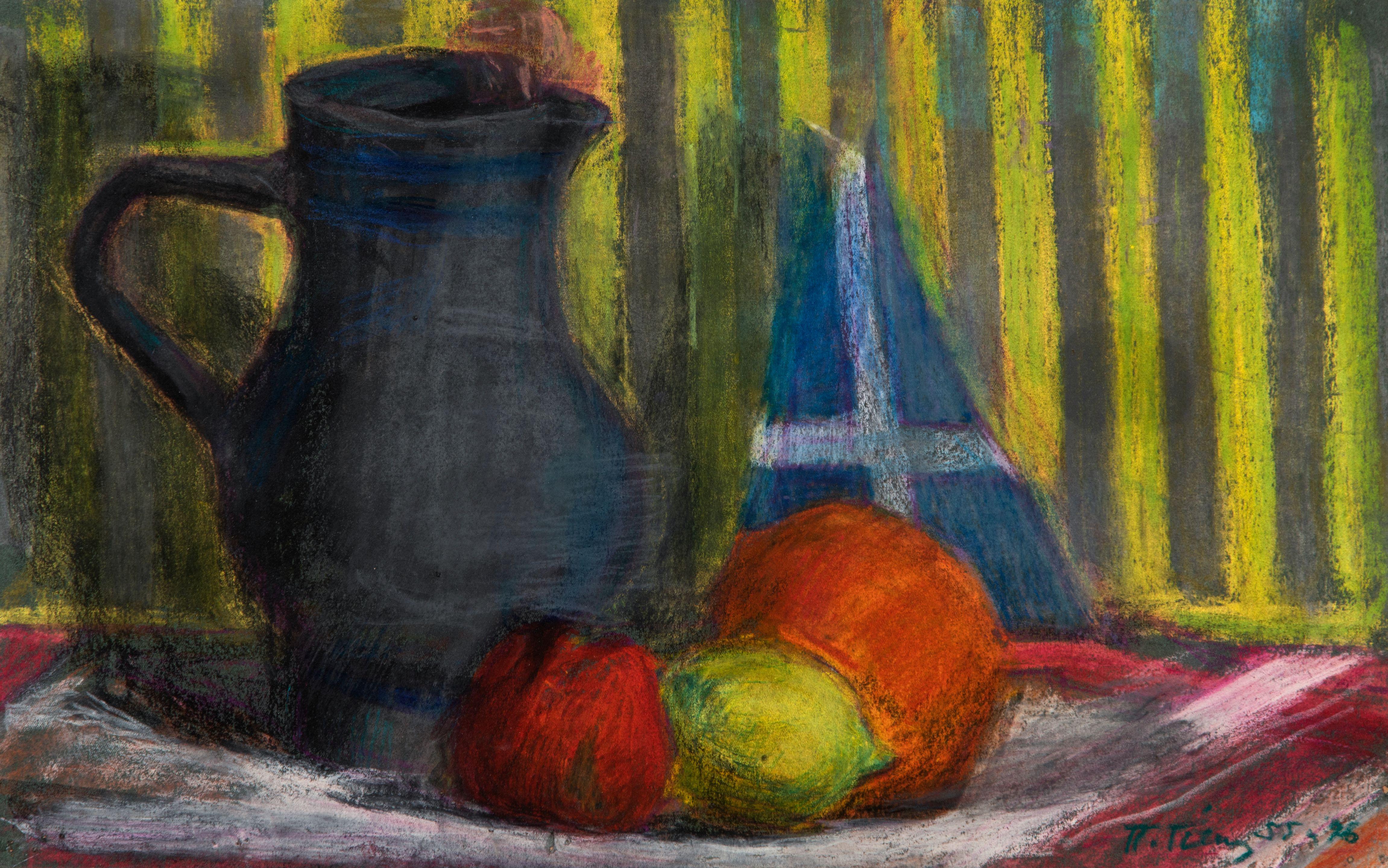 Panagiotis Tetsis - Still life with Greek flag